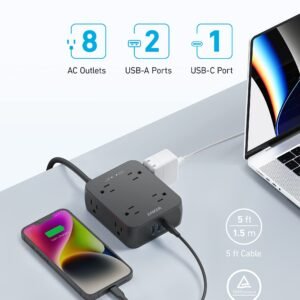 Anker 341 USB Power Strip 8 AC Outlets