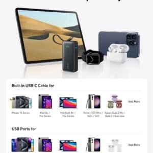 Anker Nano Power Bank 10000mAh 30W with Built-In USB-C Cable