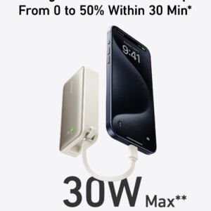 Anker Nano Power Bank 10000mAh 30W with Built-In USB-C Cable