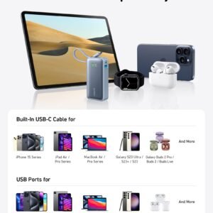 Anker Nano Power Bank 10000mAh 30W with Built-In USB-C Cable