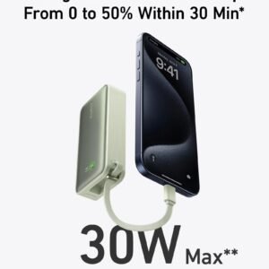 Anker Nano Power Bank 10000mAh 30W with Built-In USB-C Cable