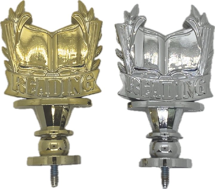 Reading Book Trophy Top Component – Gold or Silver