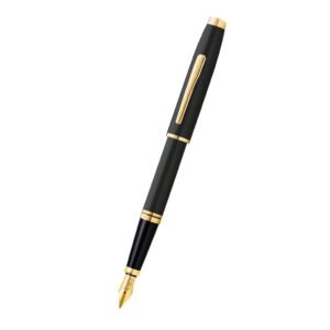 Cross Coventry Black Lacquer Fountain Pen with Gold-Tone Trim – Fine Nib