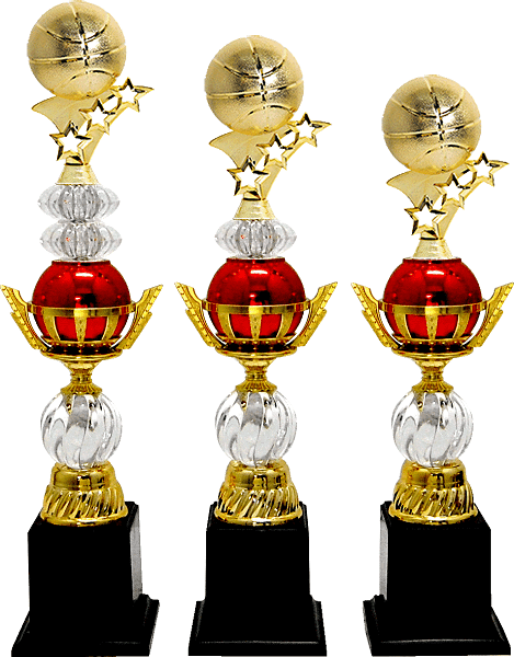 Basketball Tiered Trophy Set of Three