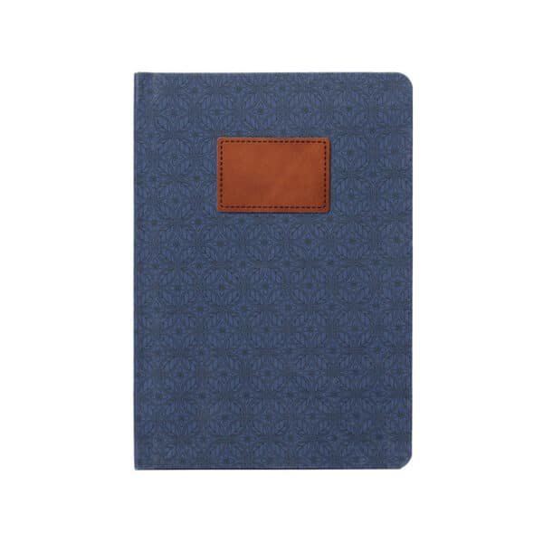 Karya Patterned Hard Cover Notebook with Leather Patch