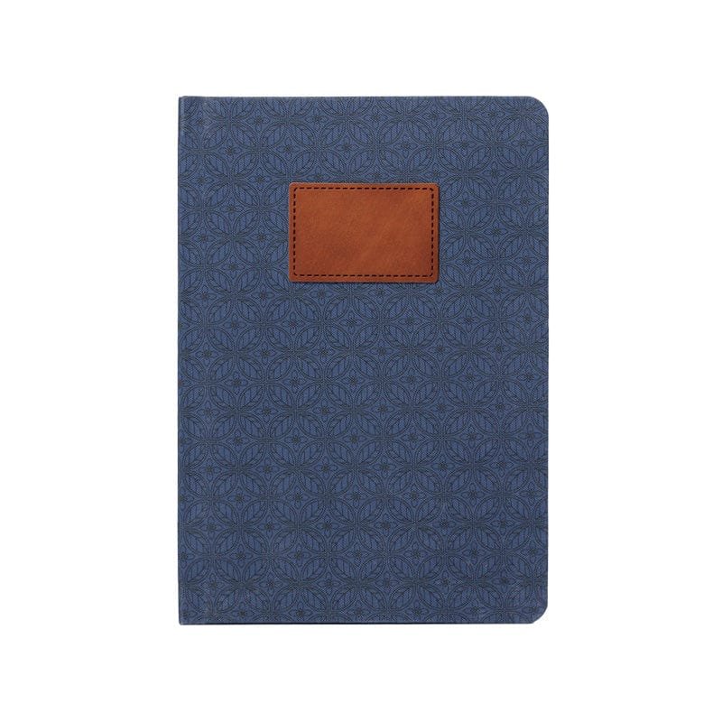 Karya Patterned Hard Cover Notebook with Leather Patch