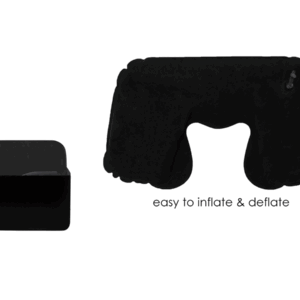 Inflatable Travel Comfort Kit with Neck Pillow, Eye Mask and Pouch
