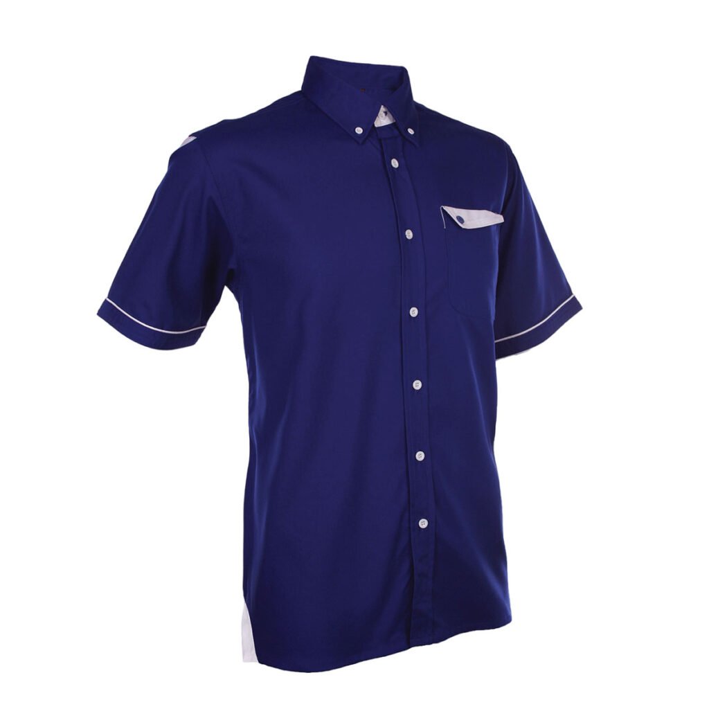 Unisex Executive Uniform Shirt Short Sleeve with Shoulder Panels