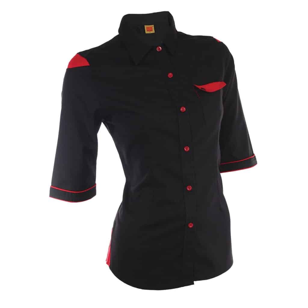 Ladies Executive Uniform Shirt 3/4 Sleeve with Contrast Shoulder Panels