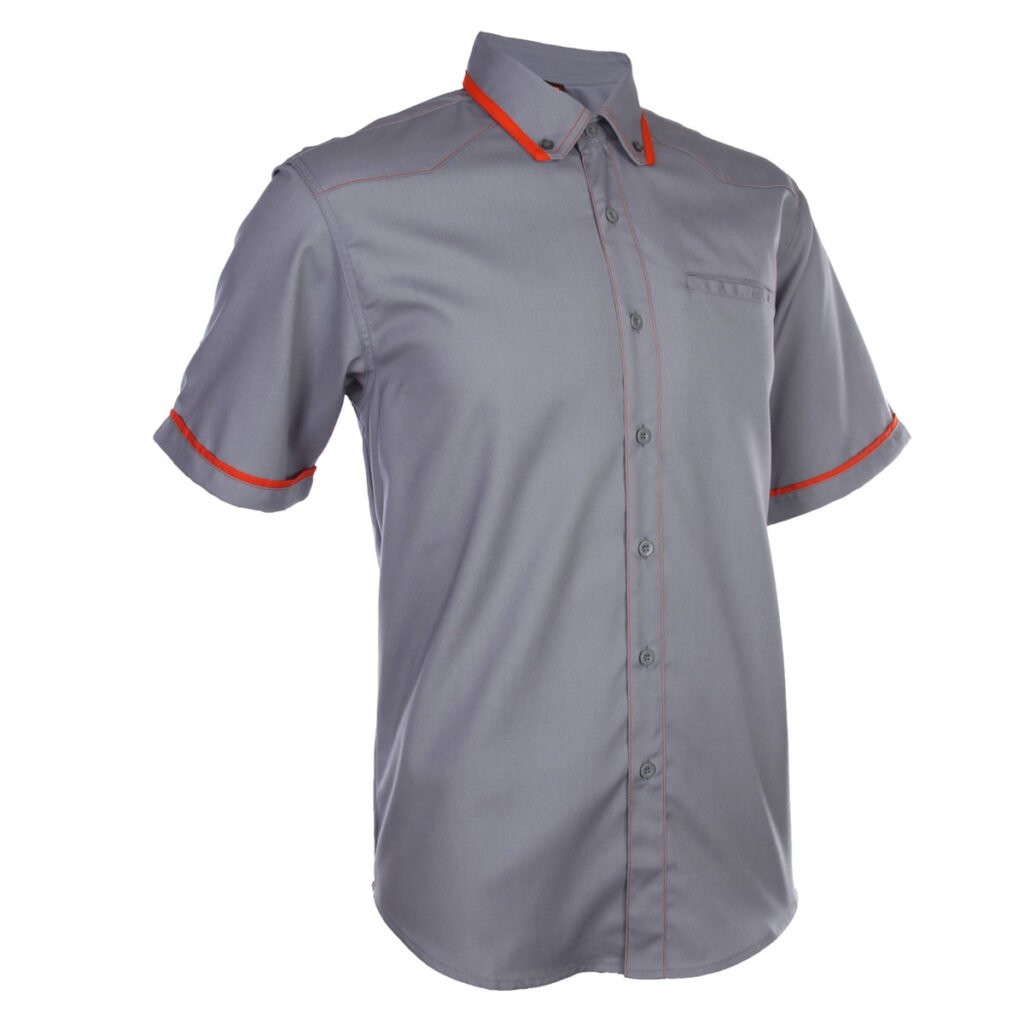 Unisex Corporate Uniform Shirt Short Sleeve with Contrast Tipping