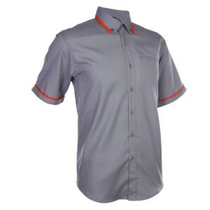 Unisex Corporate Uniform Shirt Short Sleeve with Contrast Tipping