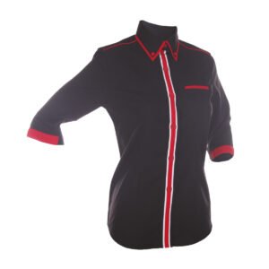 Ladies Corporate Shirt 3/4 Sleeve with Contrast Placket Stripe