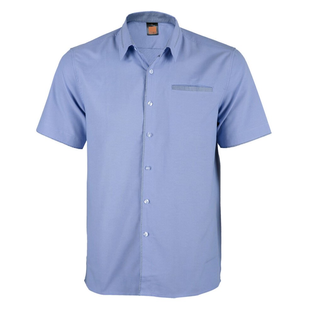Unisex Oxford Short Sleeve Corporate Shirt with Contrast Pocket Trim