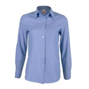 Ladies Long Sleeve Oxford Corporate Shirt with Contrast Inner Collar