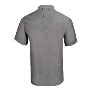 Unisex Chambray Corporate Shirt Short Sleeve with Contrast Collar