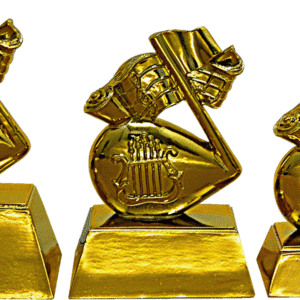 3D Music Trophy in Gold Fiber – 3 Sizes