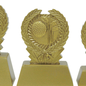 Golf Laurel Trophy in Gold Fiber – 3 Sizes