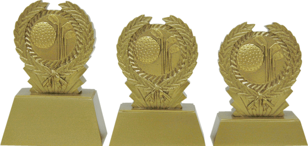 Golf Laurel Trophy in Gold Fiber – 3 Sizes