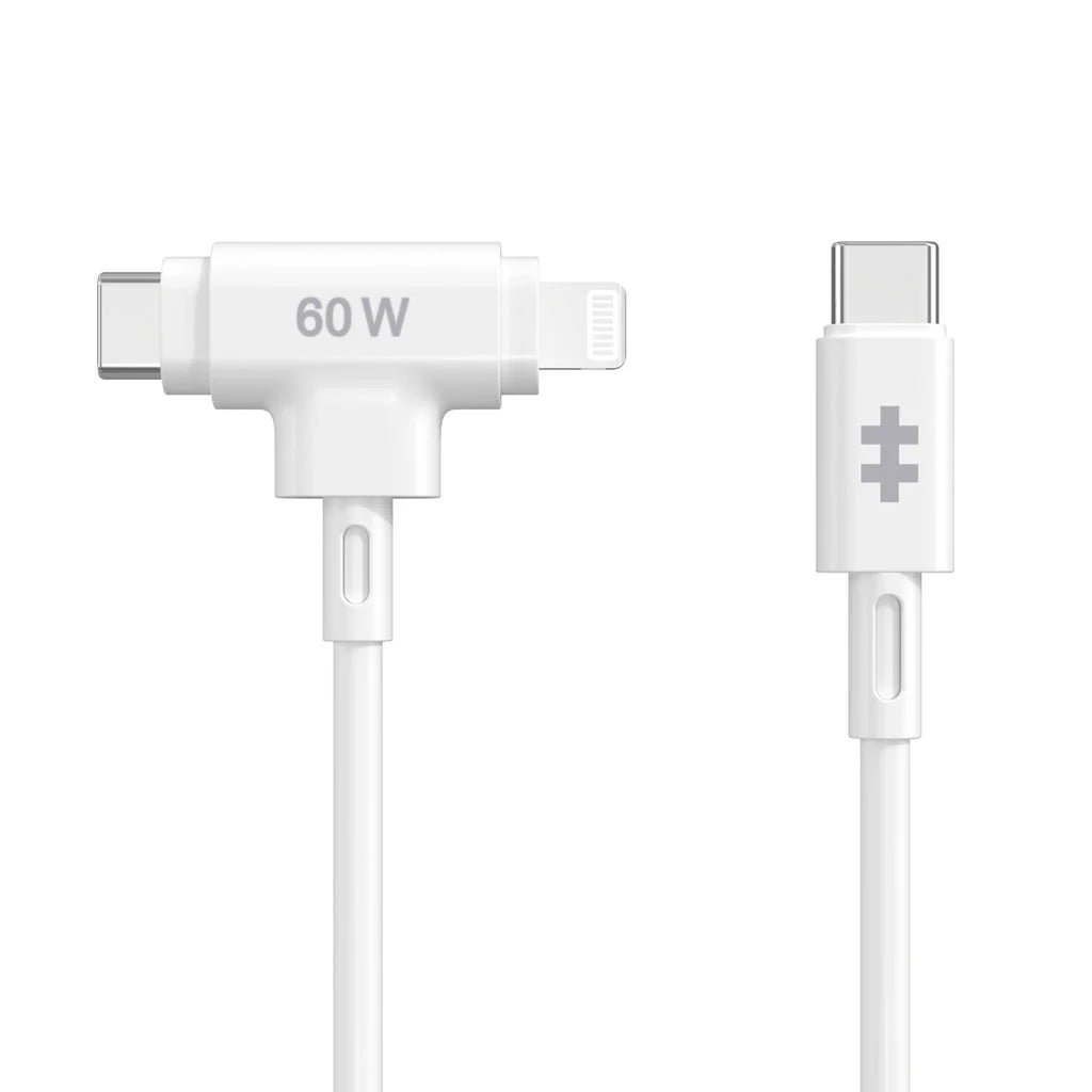 HyperJuice USB-C and Lightning Hybrid Charging Cable 1.5m – White