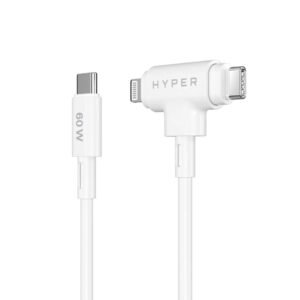 HyperJuice USB-C and Lightning Hybrid Charging Cable 1.5m – White