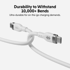 HyperJuice 60W Silicone USB-C to USB-C Cable 1.5m – White
