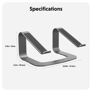 HyperSpace® Ergonomic Aluminium Laptop Stand – Space Grey