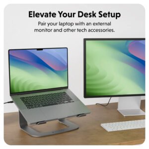 HyperSpace® Ergonomic Aluminium Laptop Stand – Space Grey