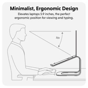 HyperSpace® Ergonomic Aluminium Laptop Stand – Space Grey