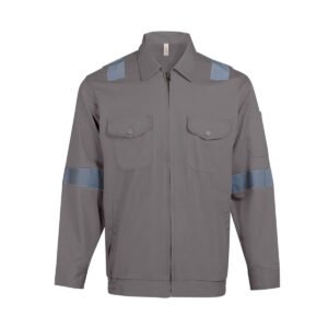 Custom Work Jacket with Reflective Tape – 100% Cotton 200GSM