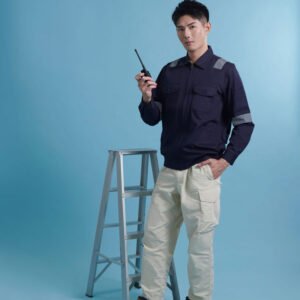 Custom Work Jacket with Reflective Tape – 100% Cotton 200GSM