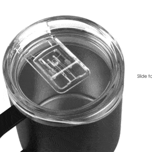 Custom Stainless Steel Coffee Mug with Slide Lid & Handle