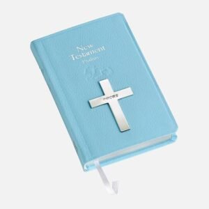 Blue New Testament with Sterling Silver Cross