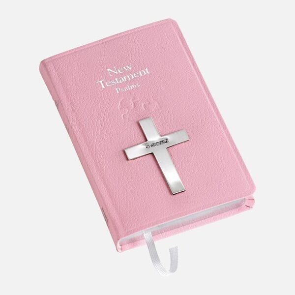 Pink New Testament with Sterling Silver Cross