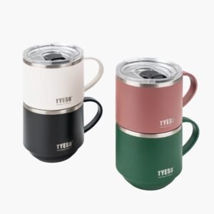 TYESO Insulated Camping Mug with Lid