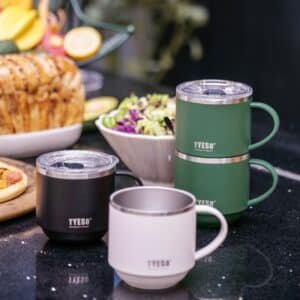 TYESO Insulated Camping Mug with Lid