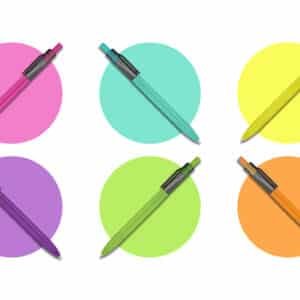 Retractable Ballpoint Pen in Six Bright Colours