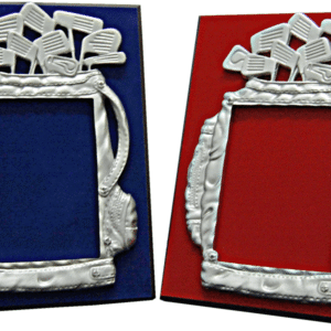 Golf Bag Frame Plaque – Red or Blue, 6 x 8in