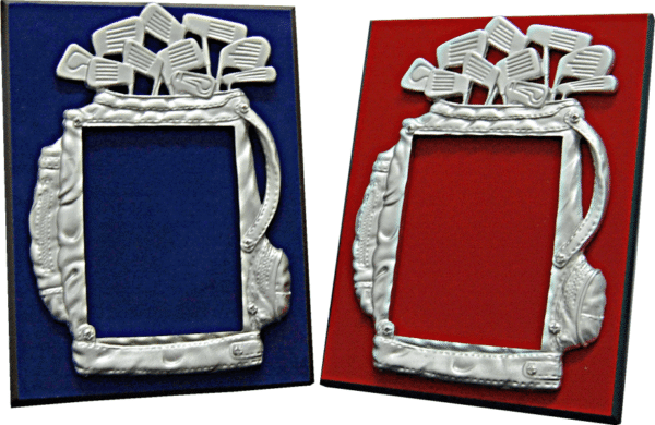 Golf Bag Frame Plaque – Red or Blue, 6 x 8in