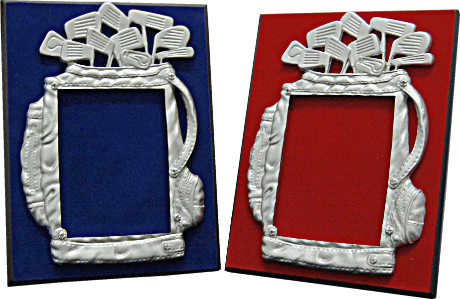 Golf Bag Frame Plaque – Red or Blue, 6 x 8in