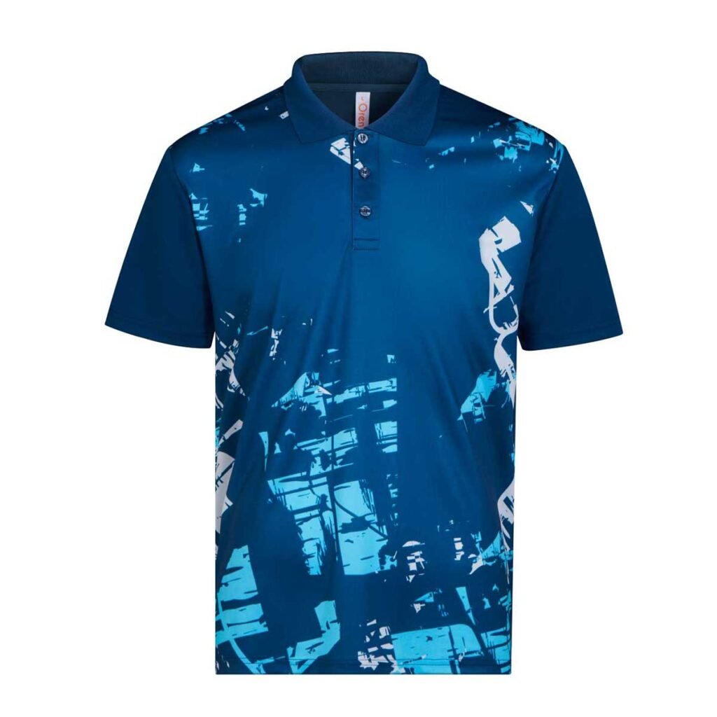 Custom Sublimation Polo Shirt with Urban Grunge Print – Quick Dry