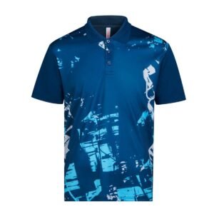 Custom Sublimation Polo Shirt with Urban Grunge Print – Quick Dry