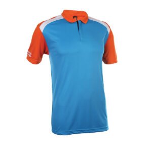 Custom Quick Dry Zip Neck Polo Shirt with Contrast Sleeves