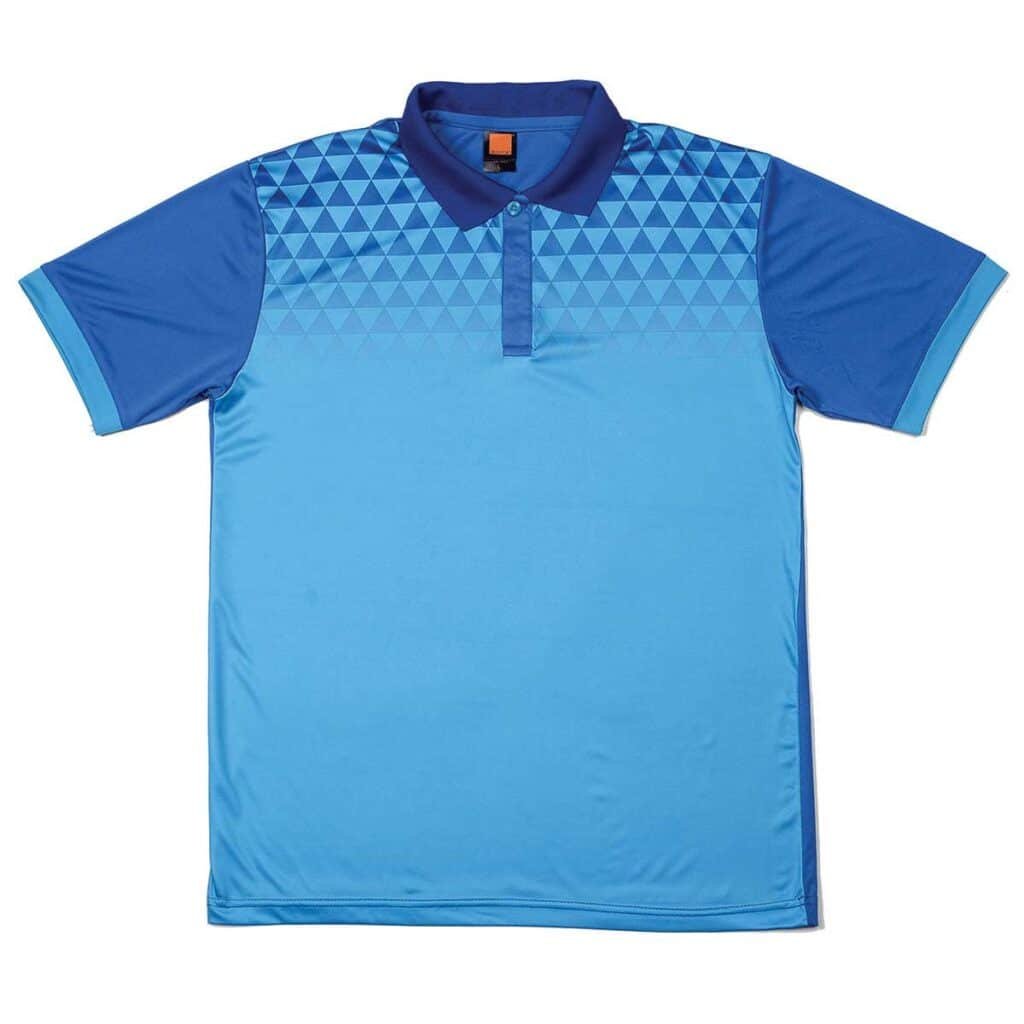 Custom Sublimation Polo Shirt with Geometric Triangle Yoke
