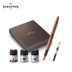 Sheaffer VFM Coffee Edition Fountain Pen and 3 Skrip Ink Vials Gift Set