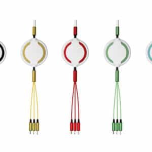 Custom 3-in-1 Retractable Charging Cable with Logo