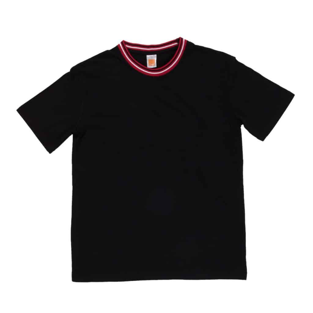 Custom TC T-Shirt with Striped Ribbed Collar – 175GSM Round Neck