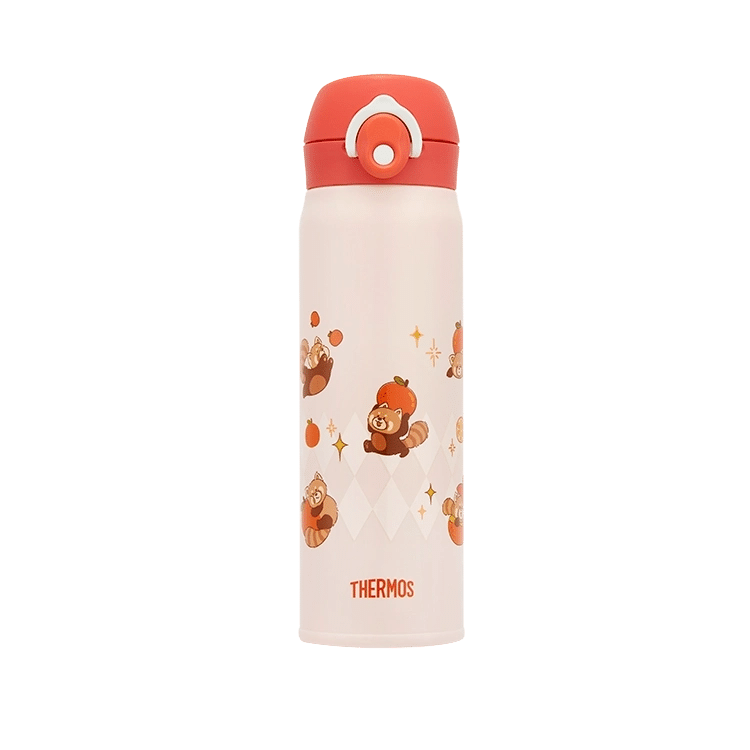 Thermos Push-Button Flask with Lucky Bear Print
