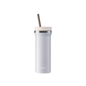Slim Insulated Bottle with Straw Lid in Pastel Colours