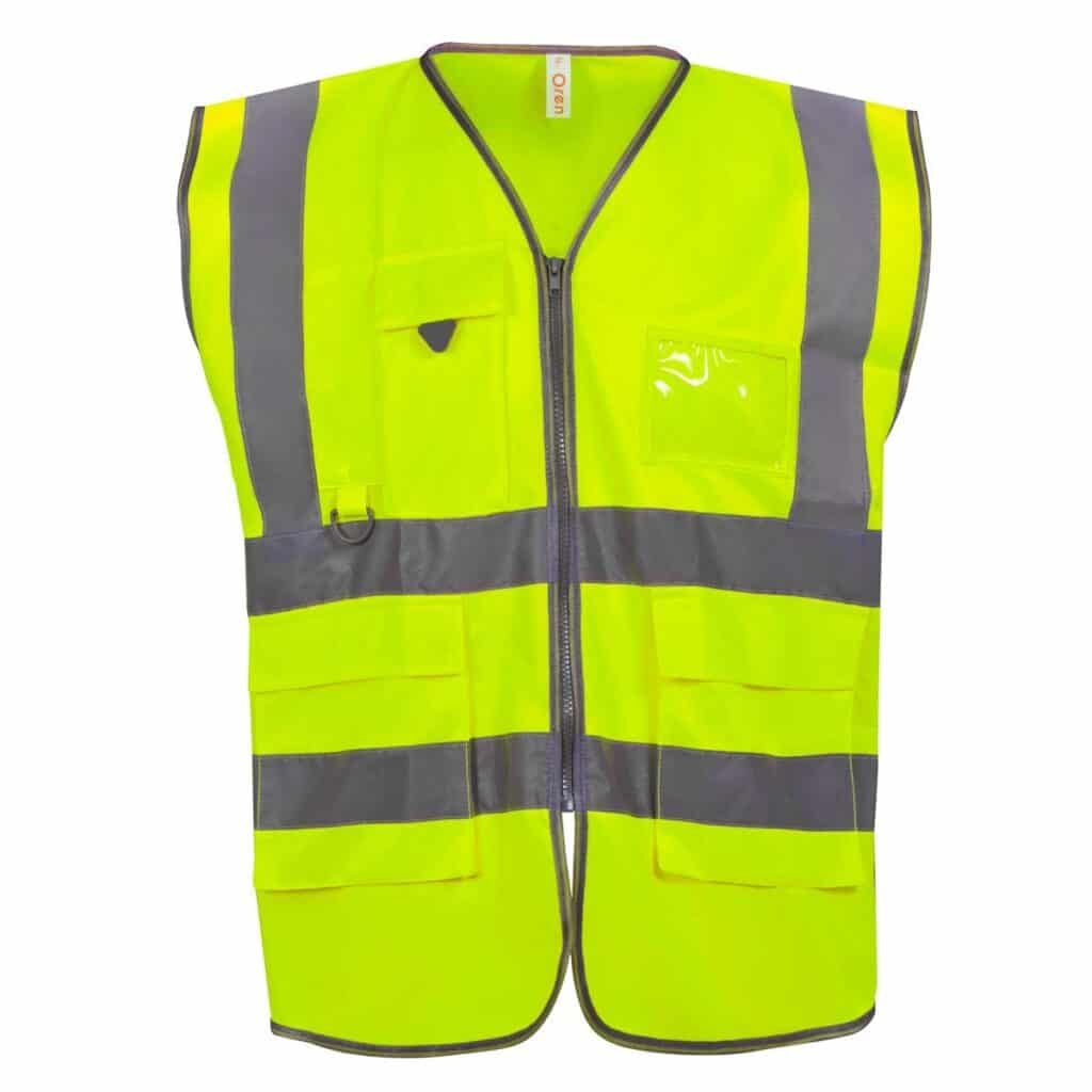 Custom Safety Vest with Reflective Tape & Pockets – Hi-Vis