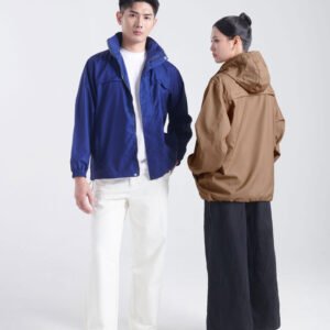 Custom Windbreaker Jacket with Hidden Hood – Full Zip 125GSM